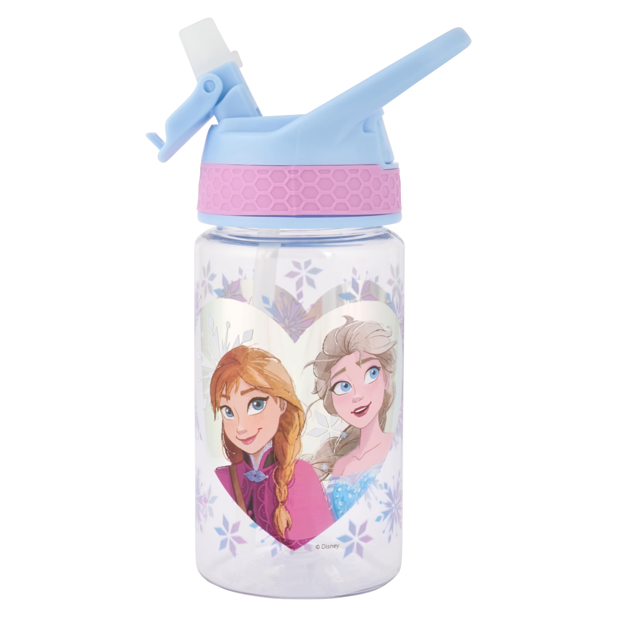 Disney Frozen 2 Snow 430ml Lockable Soft Spout Bottle – BPA-Free, Leak-Proof Design with Elsa, Anna & Olaf Print, Ideal for Kids