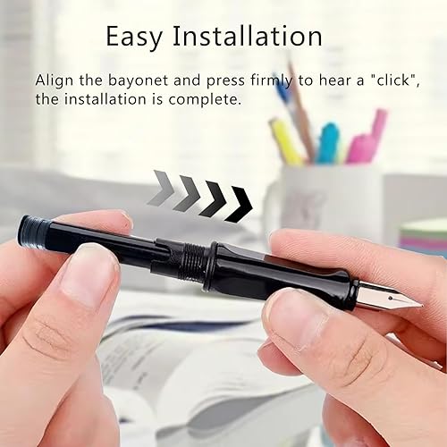 Miniatura 6 de 60 cartuchos de repuesto de tinta para pluma estilográfica, cartucho de tinta estándar internacional, diámetro de 0.102 in, tinta negra