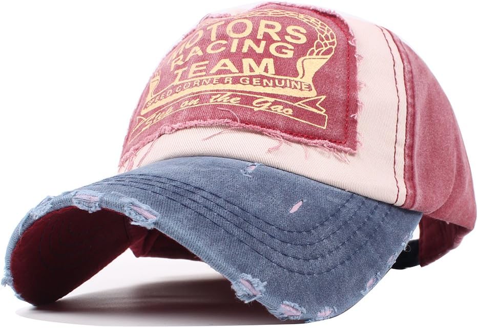 Vankerful Vintage Washed Denim Cotton Sports Baseball Cap For Women And Men Navy Burgundy