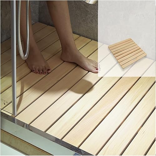 Tapete rectangular de madera natural antideslizante de madera para bañoducha de pato y teca, tapete de baño antideslizante, tapete de spa de lujo,