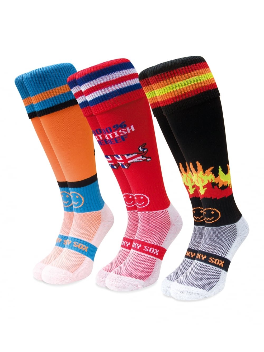 WackySox Boys Will Be Boys 3 Pairs Saver Pack Knee Length Sports Socks, Rugby Socks, Hockey Socks