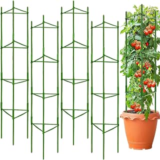 63Inch Tomato Cage for Garden, 4Pack Plant Support Garden Stakes | Adjustable Tall Tomato Cages, Tomato Trellis for Pots, Tomato Cage Plant Trellis for Raised Garden Bed Climbing Plants Flower