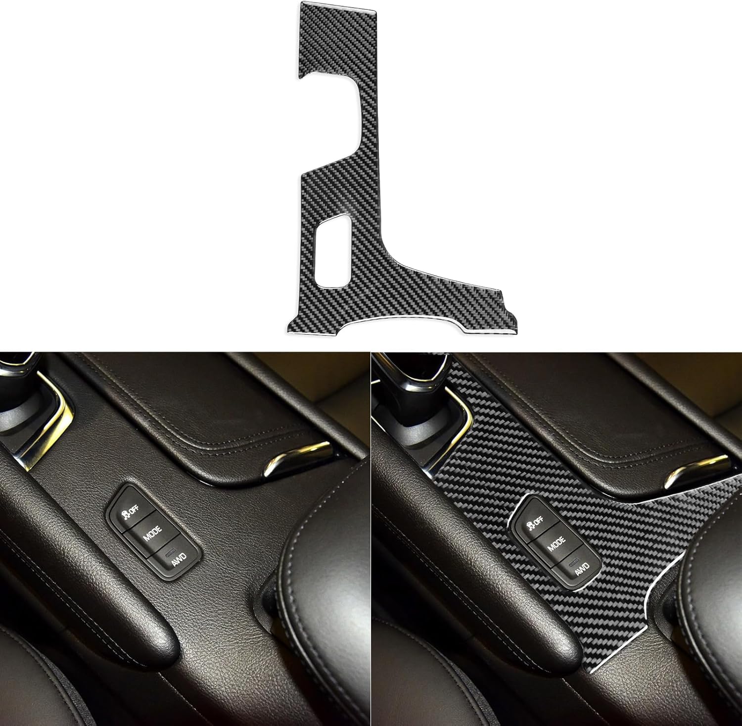 NVCNX Real Premium Carbon Fiber Compatible with Cadillac XT5 2017 2018 2019 Car Center Console Gear Shift Panel Cover Sticekr Decal Interior Trim Accessories Black