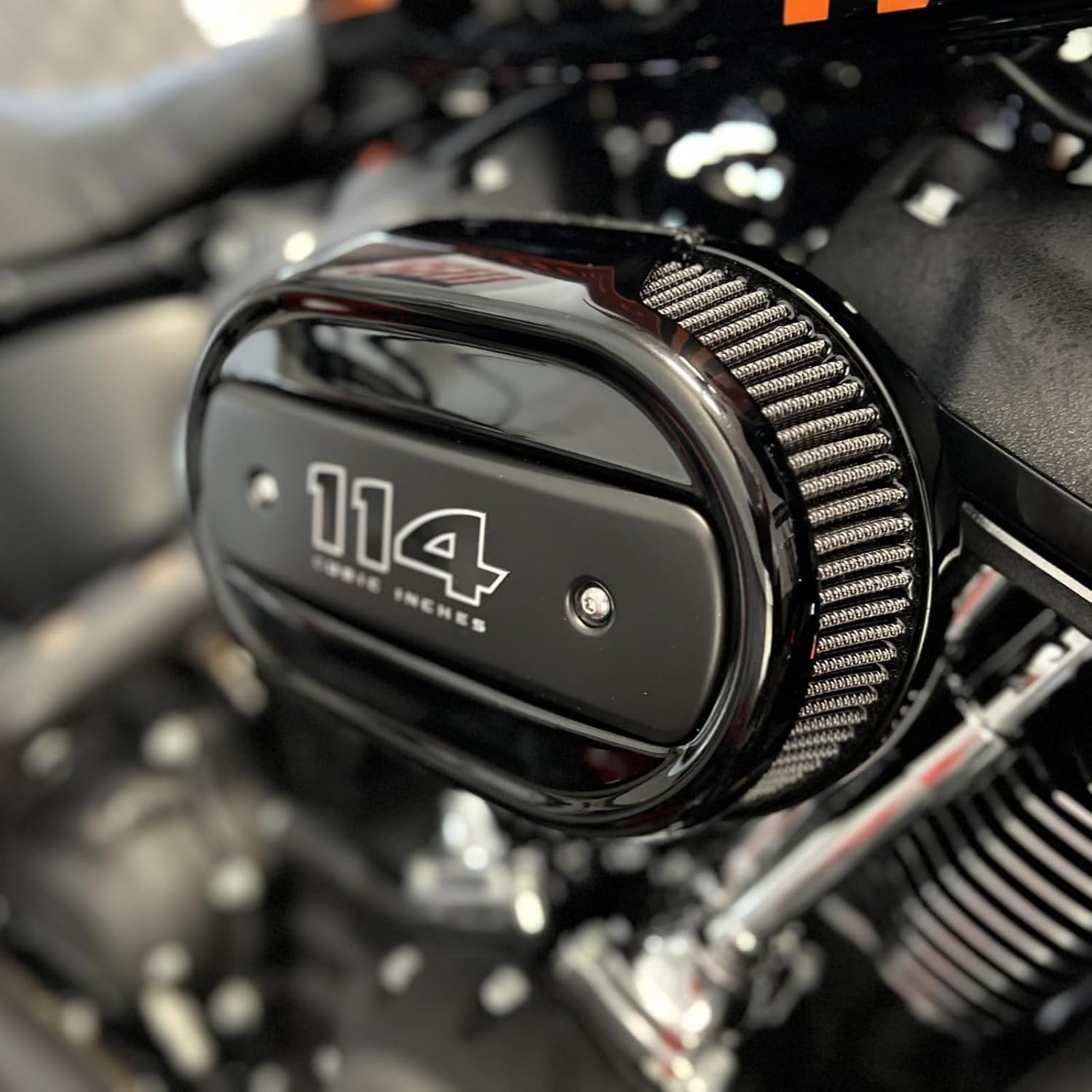Premium Washable Air Filter Element Fits '18-later Softail and '17-later Touring and Trike models equipped with 114 Air Cleaner (Grey 114 Air filter element)