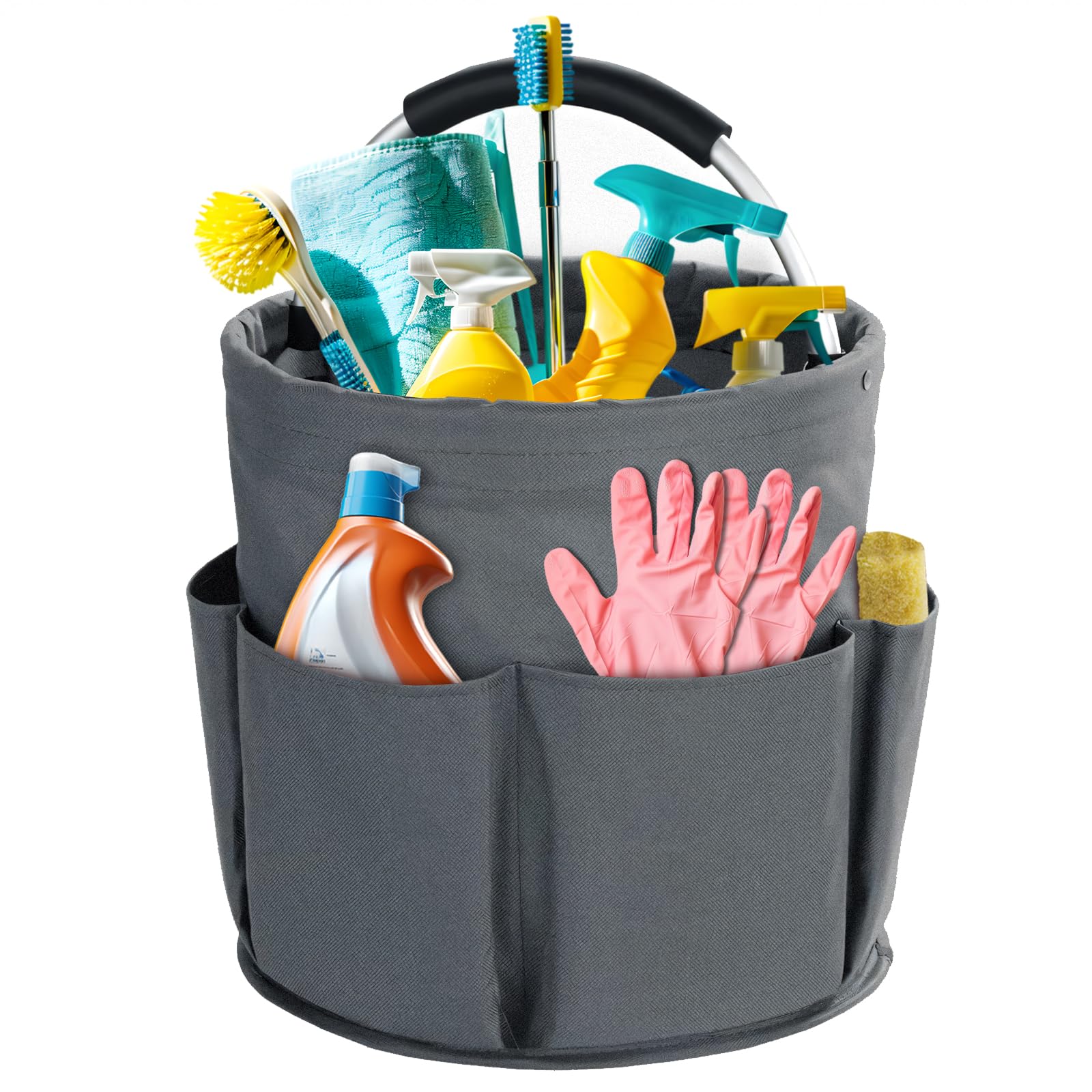 Bototack Cleaning Caddy with Handle Cleaning Products Organiser 17L Foldable Storage Basket Cleaning Caddy Organiser Portable Multi Cleaning