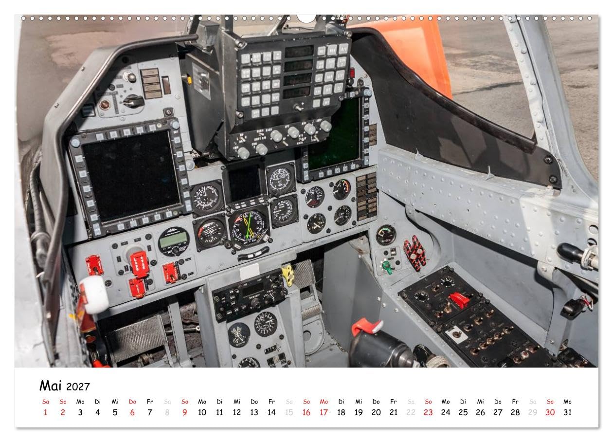 CALVENDO - Flight deck - das Büro (hochwertiger Premium Wandkalender 2027 DIN A2 quer), Kunstdruck in Hochglanz: Entdecken Sie die Flight deck von klassischen und modernen Flugzeuge und Helikopter in