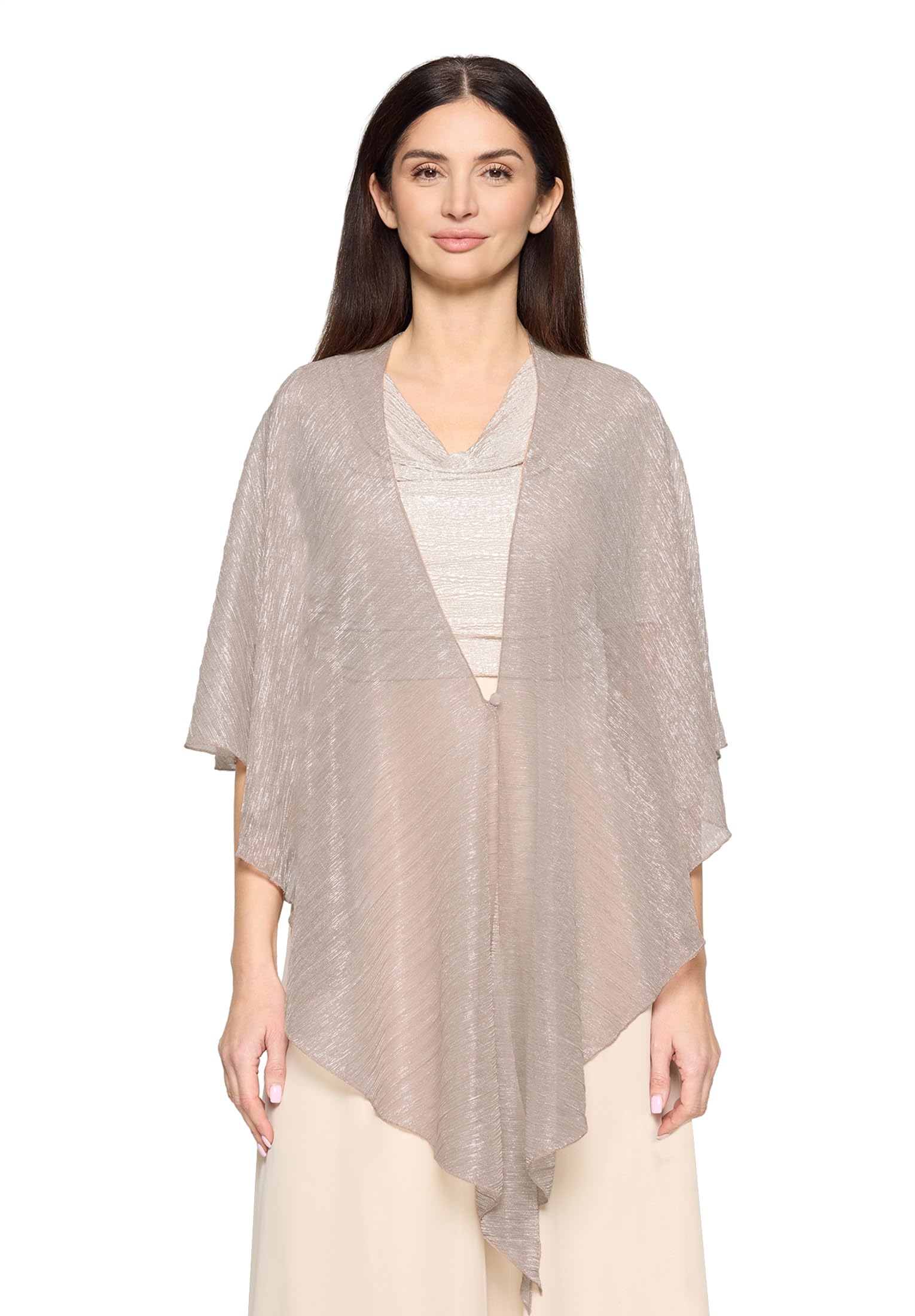 Vera Mont Damen Cape im Glitzer-Look