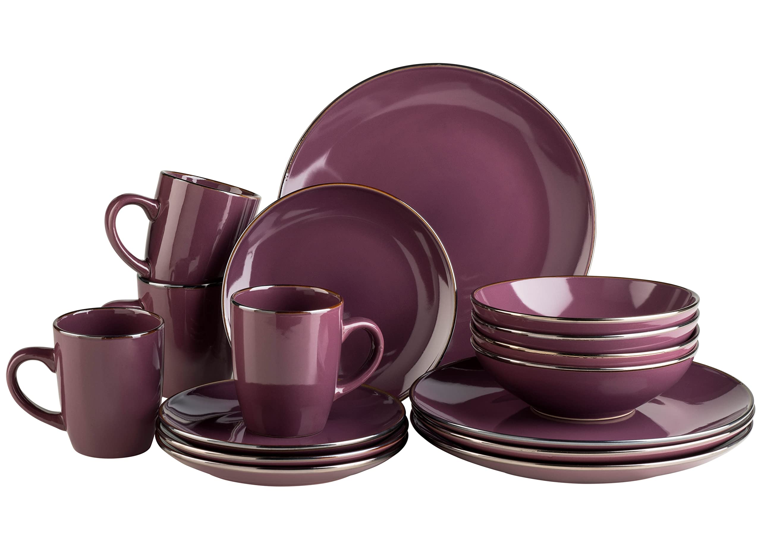 Service de table moderne MÄSER violet 16 pièces pour rompre avec la vaisselle blanche