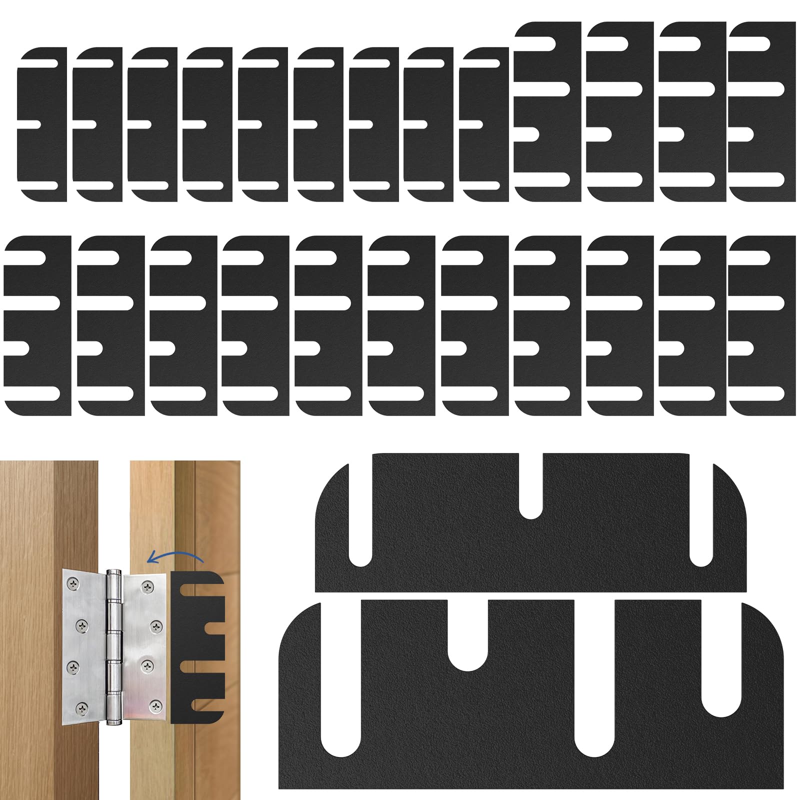 26Pack Door Hinge Shims, 4'' + 3.4'' Door Hinge Spacer Kit, PC Precut Alignment Shim for Doors Repair,Filling Gaps