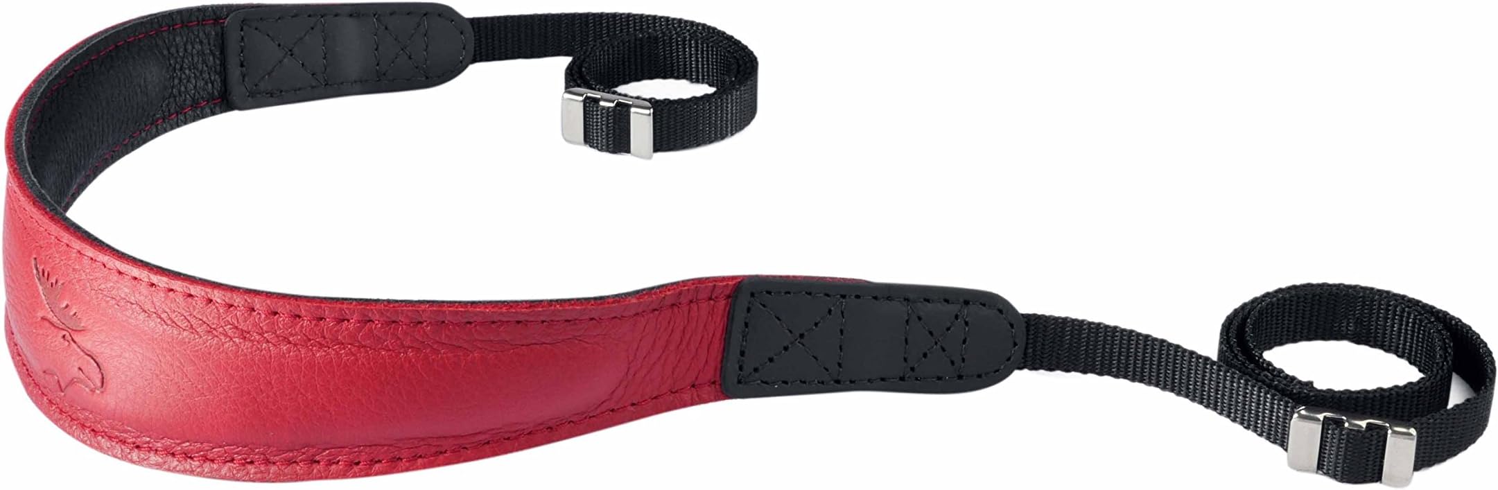 Eddycam 8451 Elk Leather Camera Strap (Chilli Pepper Red/Black/Contrast Stitching