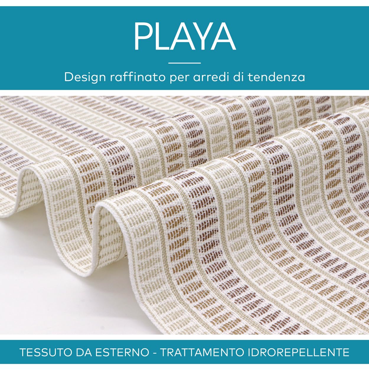 DESHOME Playa - Tela impermeable de exterior, al metro, resistente al metro, tejido por metro para tapicería, sofá, exterior, cojines, sillas, tumbonas, color gris