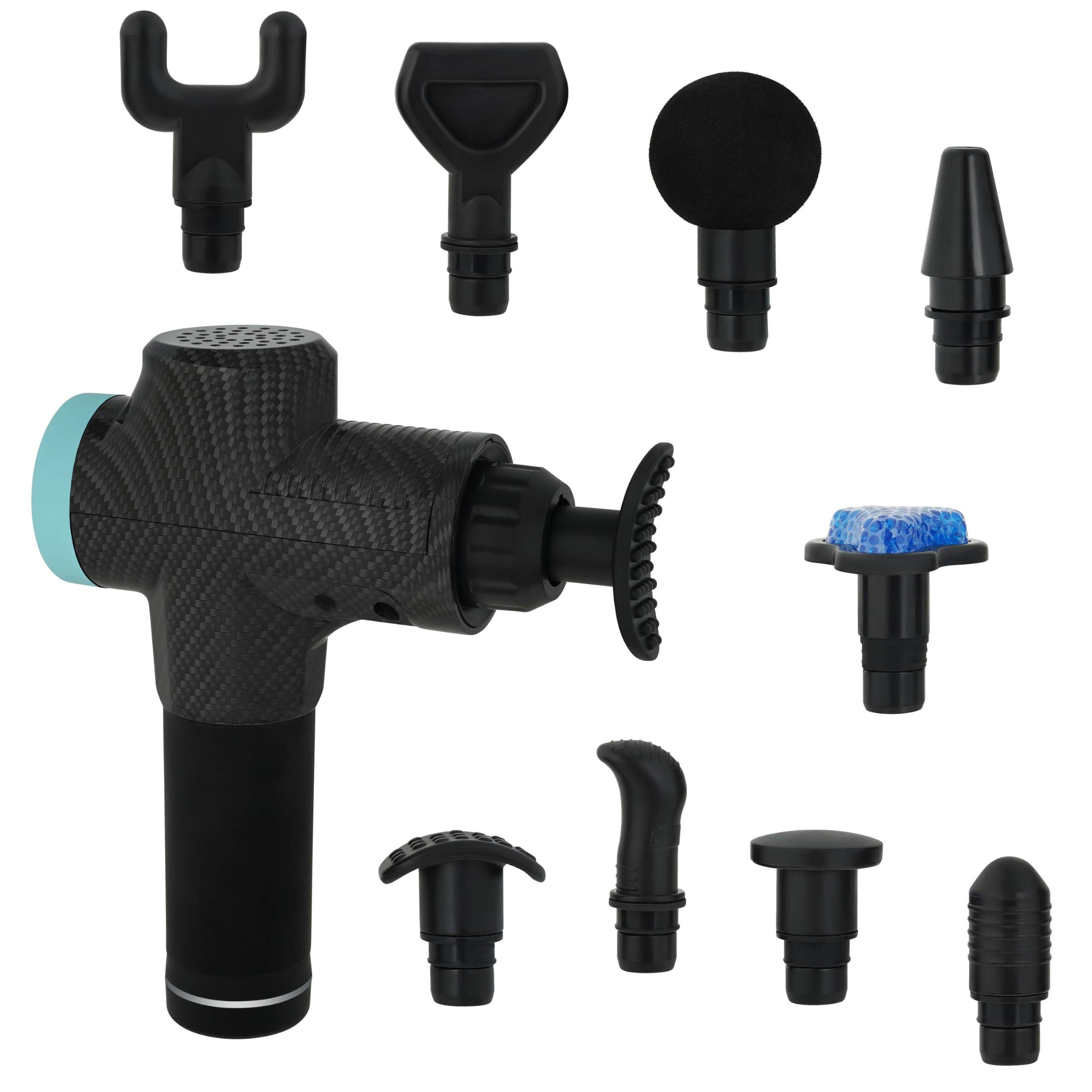 Medivon - Pistolet Massage Musculaire Percussion - MV-GUNACTIVEX Sans Fil 30 Vitesses 10 Embouts - Pour Récupération Sportive Soulagement Douleurs Tissus Profonds