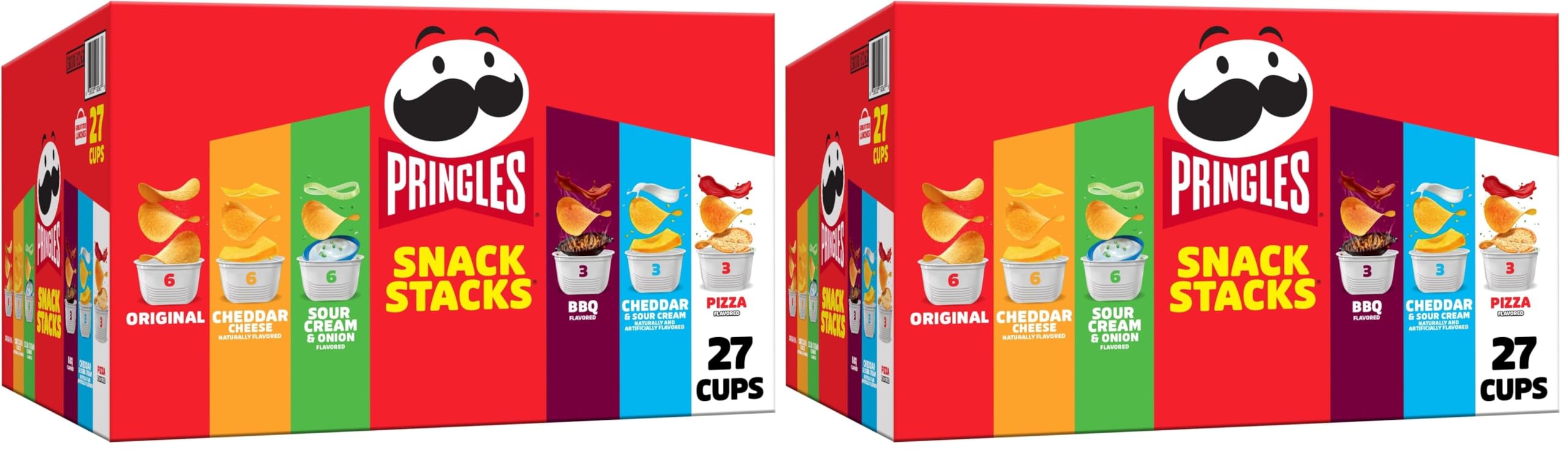 Potato Crisps Chips, Snack Stacks, Lunch Snacks, Office and Kids Snacks, Variety Pack (27 Cups) (Pack of 2)