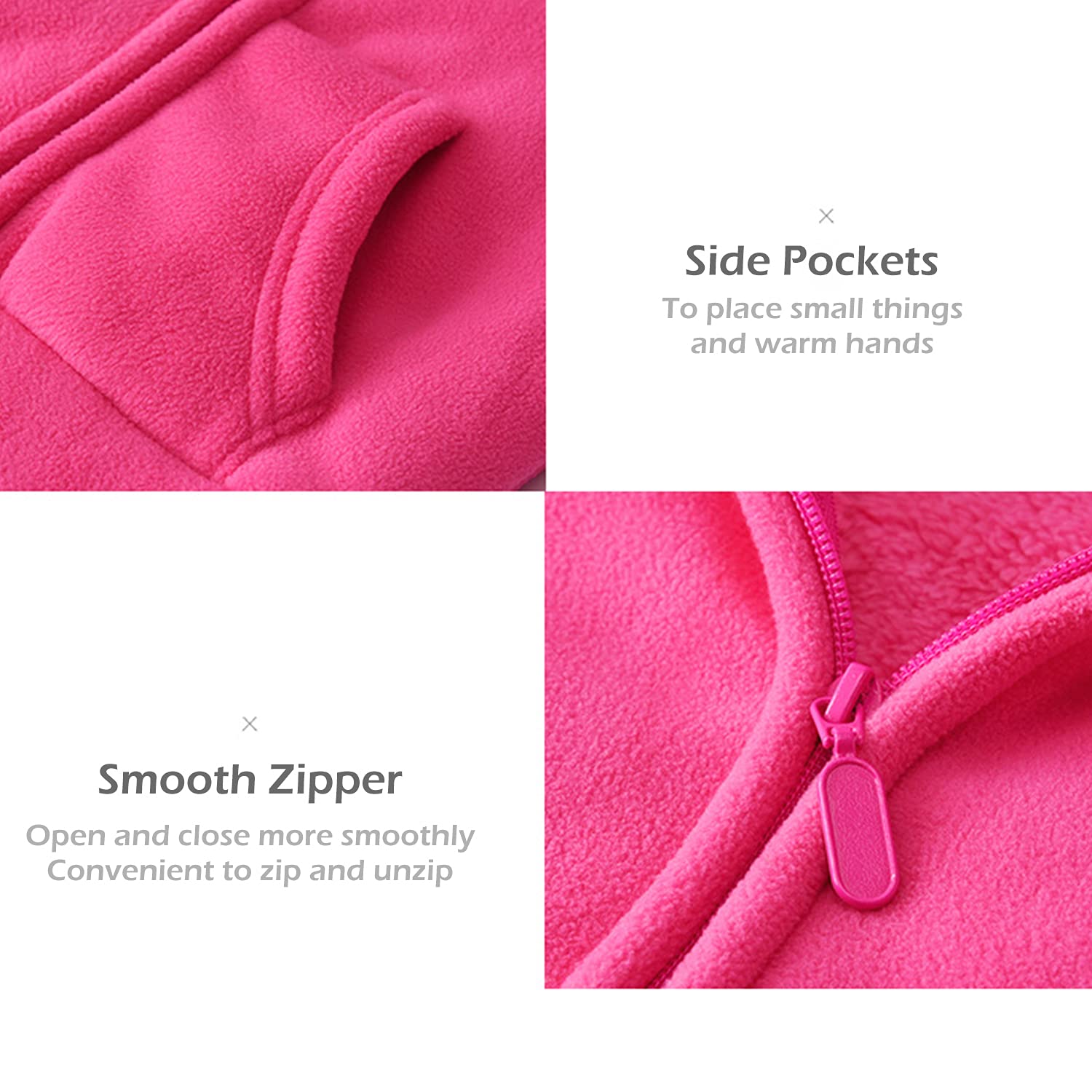 Chaqueta de Forro Polar Engrosado para Bebé Niños Pequeños Niños Niñas con Capucha y Cremallera Chaqueta con Capucha de Oso Chaqueta para Niños con Orejas de Oso Talla 86-134