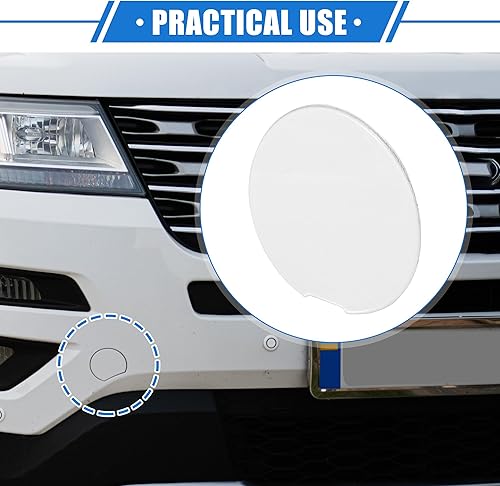 Miniatura 2 de VekAuto Tapa de gancho para remolque de automóvil compatible con Ford Explorer 2011-2015, parachoques delantero blanco de plástico duradero
