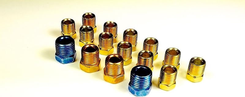 Kit de conexões SAE para linha de freio com flare invertido The Stop Shop para tubo de 1/4" – 16 peças