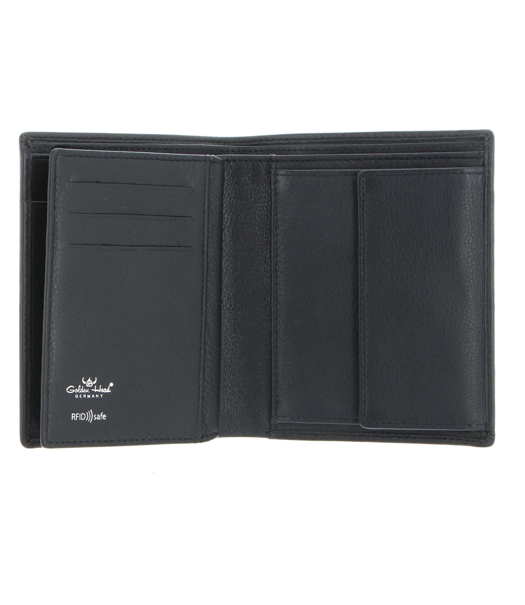 Golden Head Leder Geldbörse Dublin RFID Protect Kombischeintasche 1250 Schwarz
