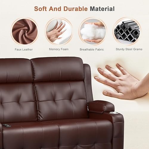 Miniatura 9 de Sofá reclinable para autocaravana, sofá reclinable de pared de masaje con USB, bolsillos de inserción, portavasos, sofás reclinables, sofá