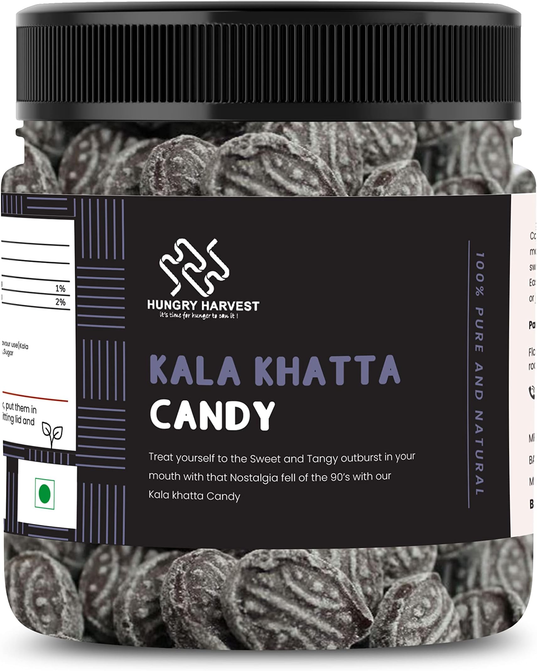 Black Pepper Flavoured Candy | Kali Mirch Candy| Kala Khatta candy [Jar Pack] (300 Grams (Pack of 1 of 300 Grams))