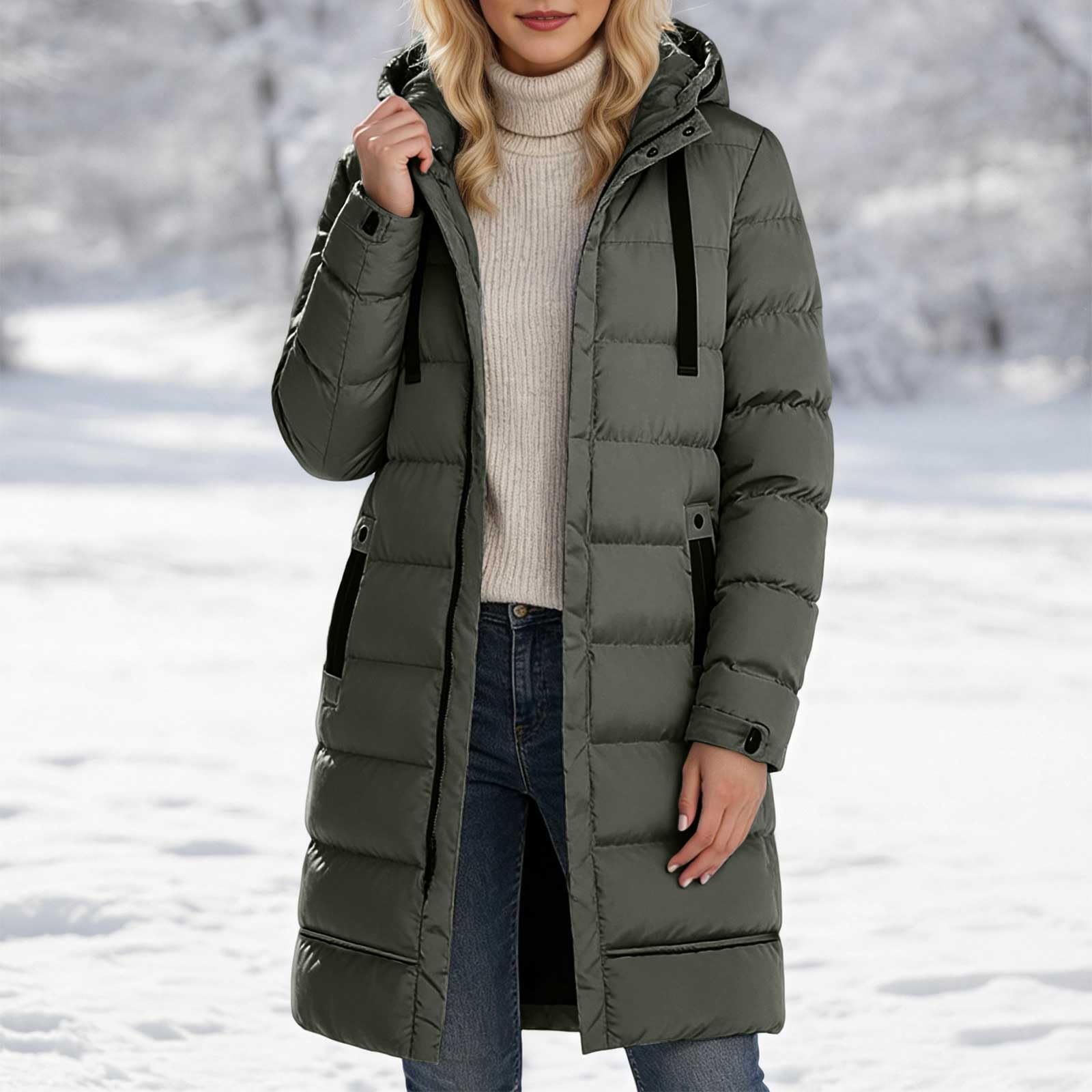 Generisch Parka larga de plumón resistente con aislamiento térmico para días de invierno extremadamente fríos al aire libre