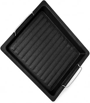 23cm Non-Stick Cast Aluminium Grill Pan, Black