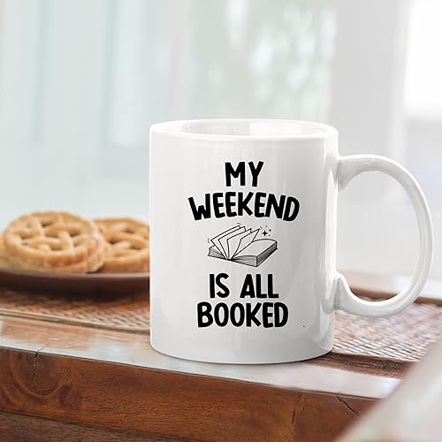 Miniatura 5 de My Weekend Is All Booked Librarian Book Lover Taza de café de 11 oz para lector de lectura Biblioteca de Ciencias para estudiantes de cerámica,