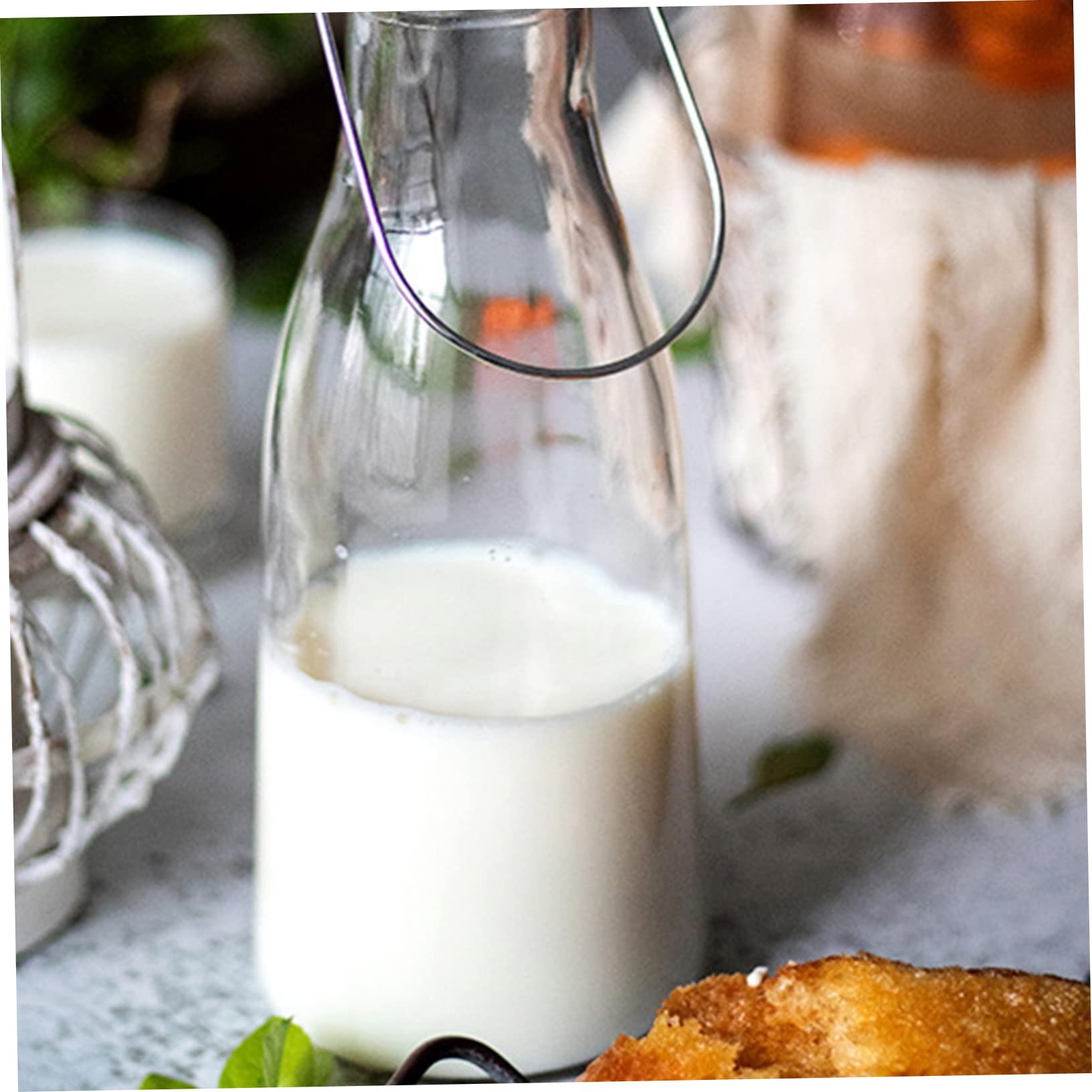Gatuida Bottiglia Vetro per Dispenser Bevande con Tappo Chiusura Ermetica Contenitore Multiuso per Condimenti e Salse Vetro Spesso Anticracking Adatta per Uso Cucina e Frigorifero
