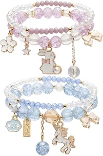 Chuppinz 2 PCS Beaded Bracelet for Girls, Stylish Kids Bracelets, Fashion Accessories for School Wear and Party Occasions,... Price In India