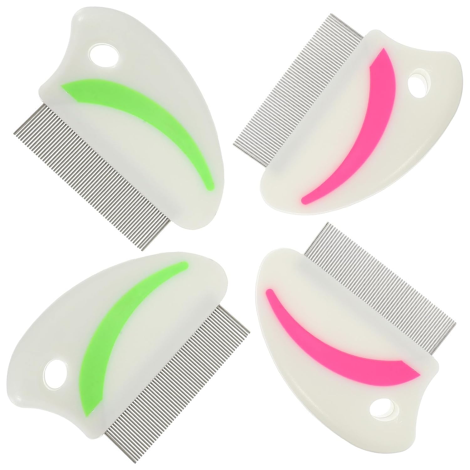 MERRYHAPY 4pcs Pet Flea Removal Comb for Cats and Dogs Stainless Steel Lightweight Comb Removes Dirt and Dust for Effective Grooming