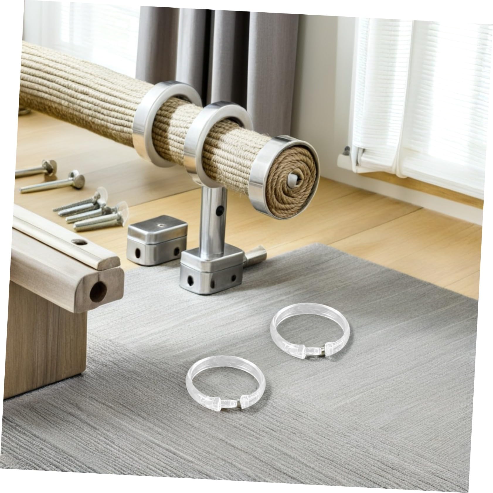60 pezzi Ganci per Tende Doccia Trasparenti in Plastica O-shaped Anelli Scorrevoli per Barre Bagno Finestre Resistenti e Facili da Installare