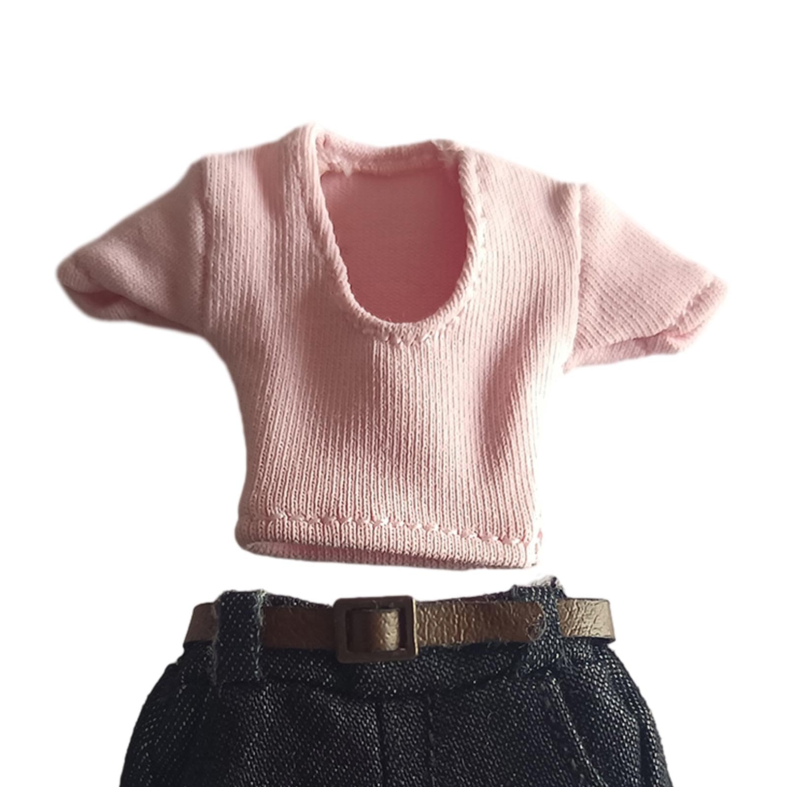 3 Stück Puppenkleidung für 1/12 Weibliche Actionfigur Enthält T Shirt Shorts Gürtel Modisches Outfit Aus Stoff für Kinder Erwachsene Bastelideen Samml, Stil b
