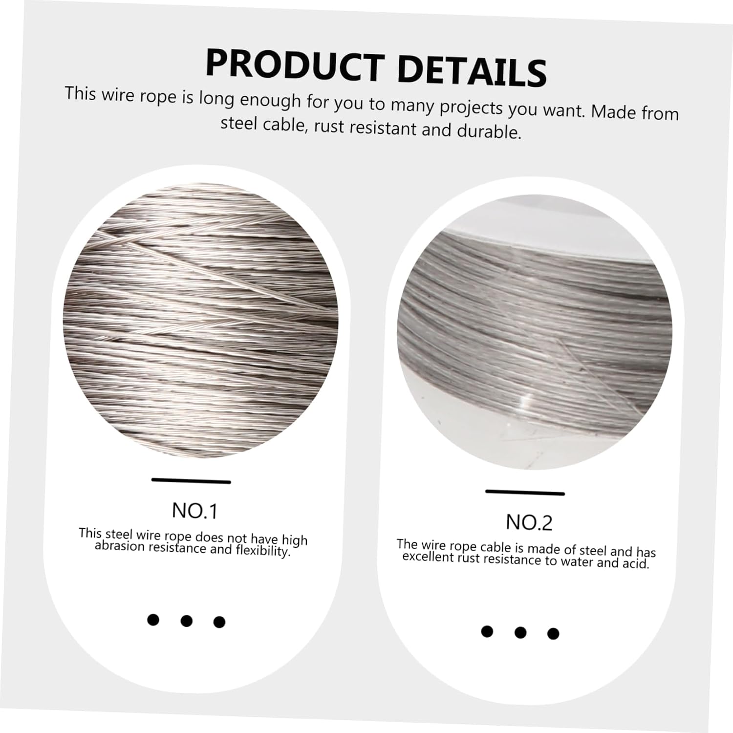DOITOOL 2sets Steel Rope Multi-function Hanging for Fishing Clothes Line Lighting Sleeves for Home Office and School Use