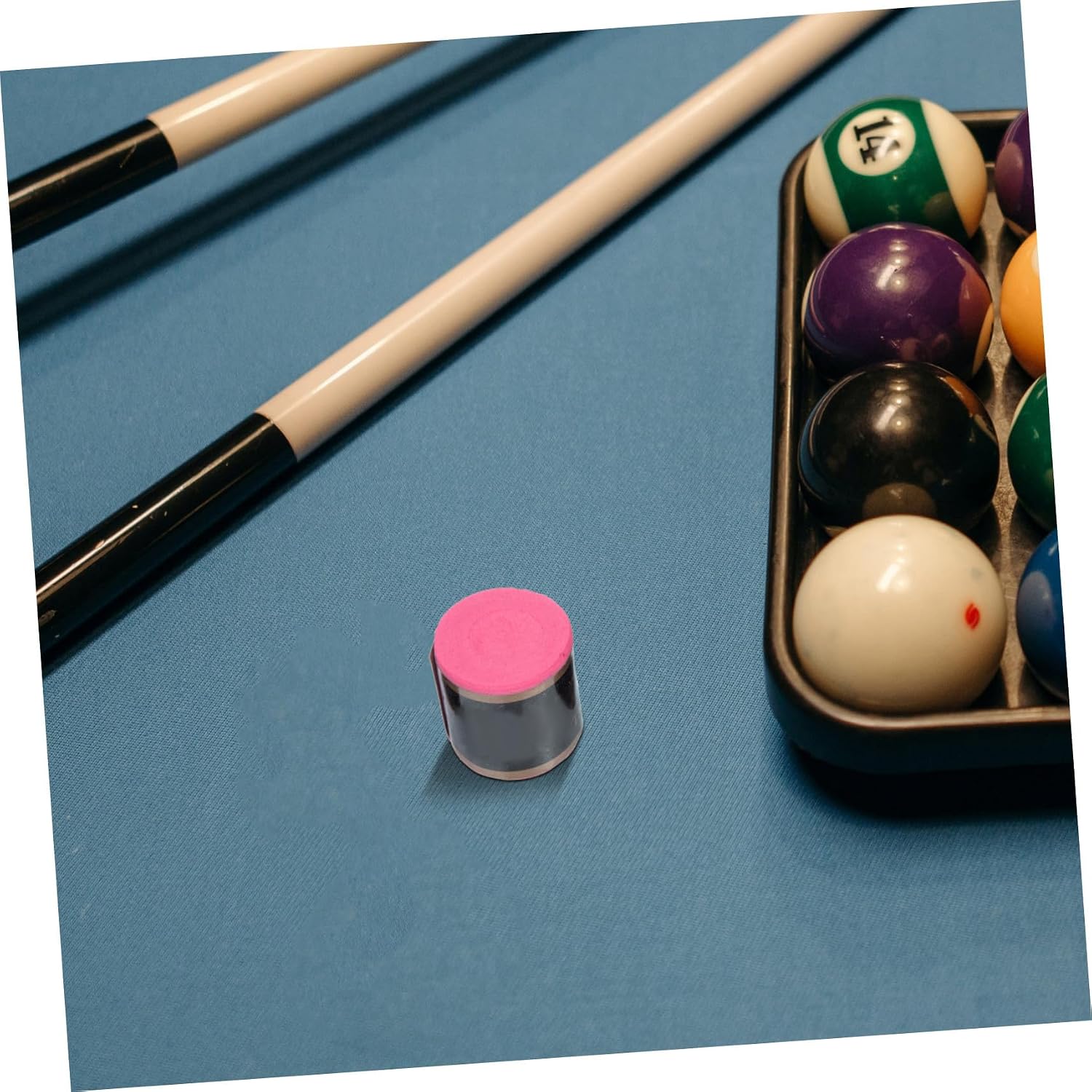 6Pcs Professional Pool Cue Chalk Billiard Stick Chalks Portable with Smooth Even Coating for Precise Controlled Shots Club and Home Use Includes Blue Red Green Colors