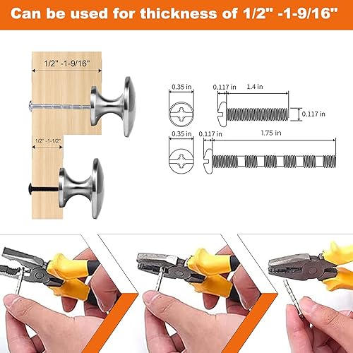 Miniatura 4 de NORTHERN BROTHERS Paquete de 30 pomos de gabinete de cocina de 1-14 pulgadas, pomos para cajones, pomos redondos de níquel cepillado para gabinetes