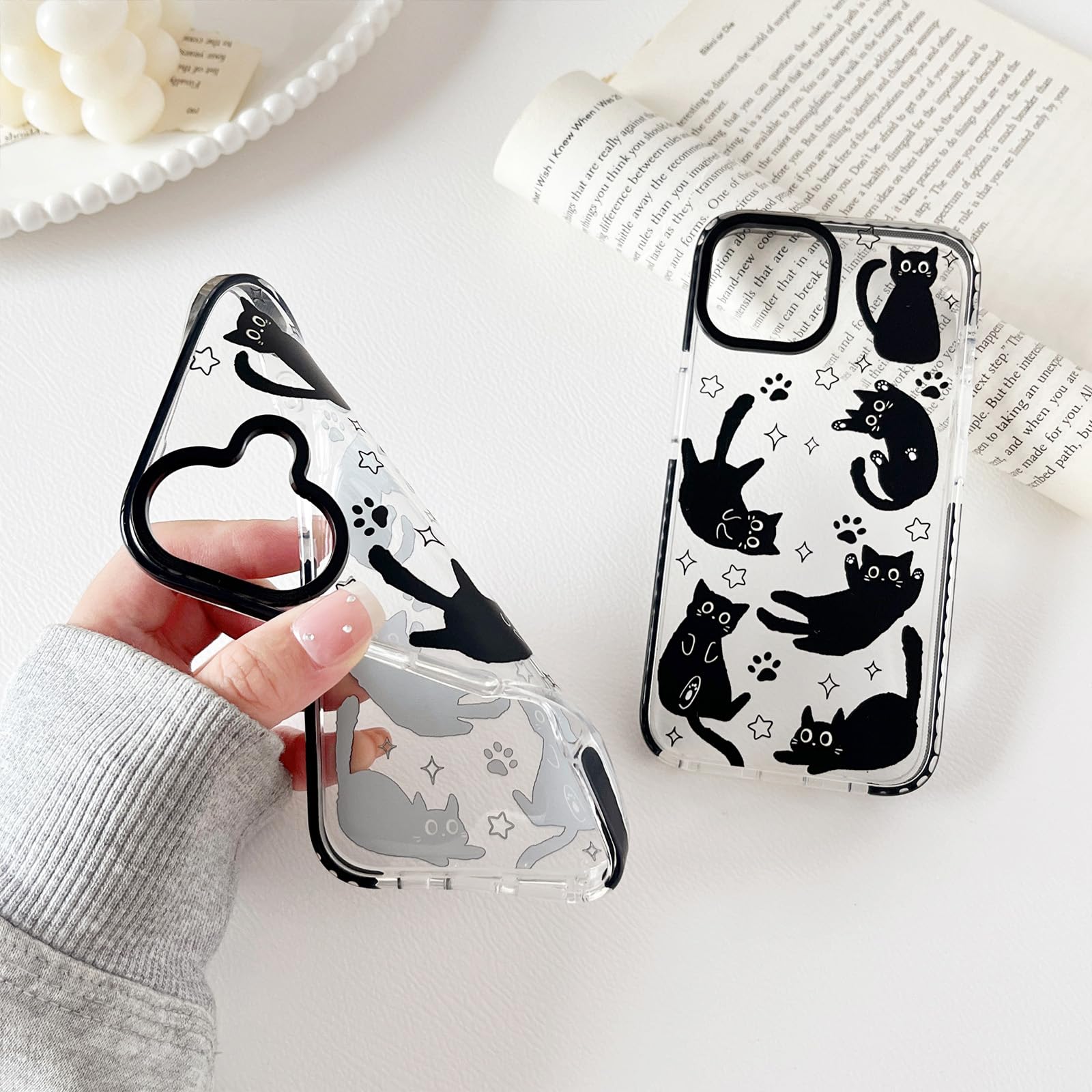 Cute Funny Black Cat Clear Phone Case For IPhone 15 14 13 - View #11
