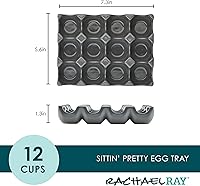 Vista 2 de Rachael Ray BandejaSoporte para huevos de cerámica de esmalte sólido, 12 tazas, gris oscuro