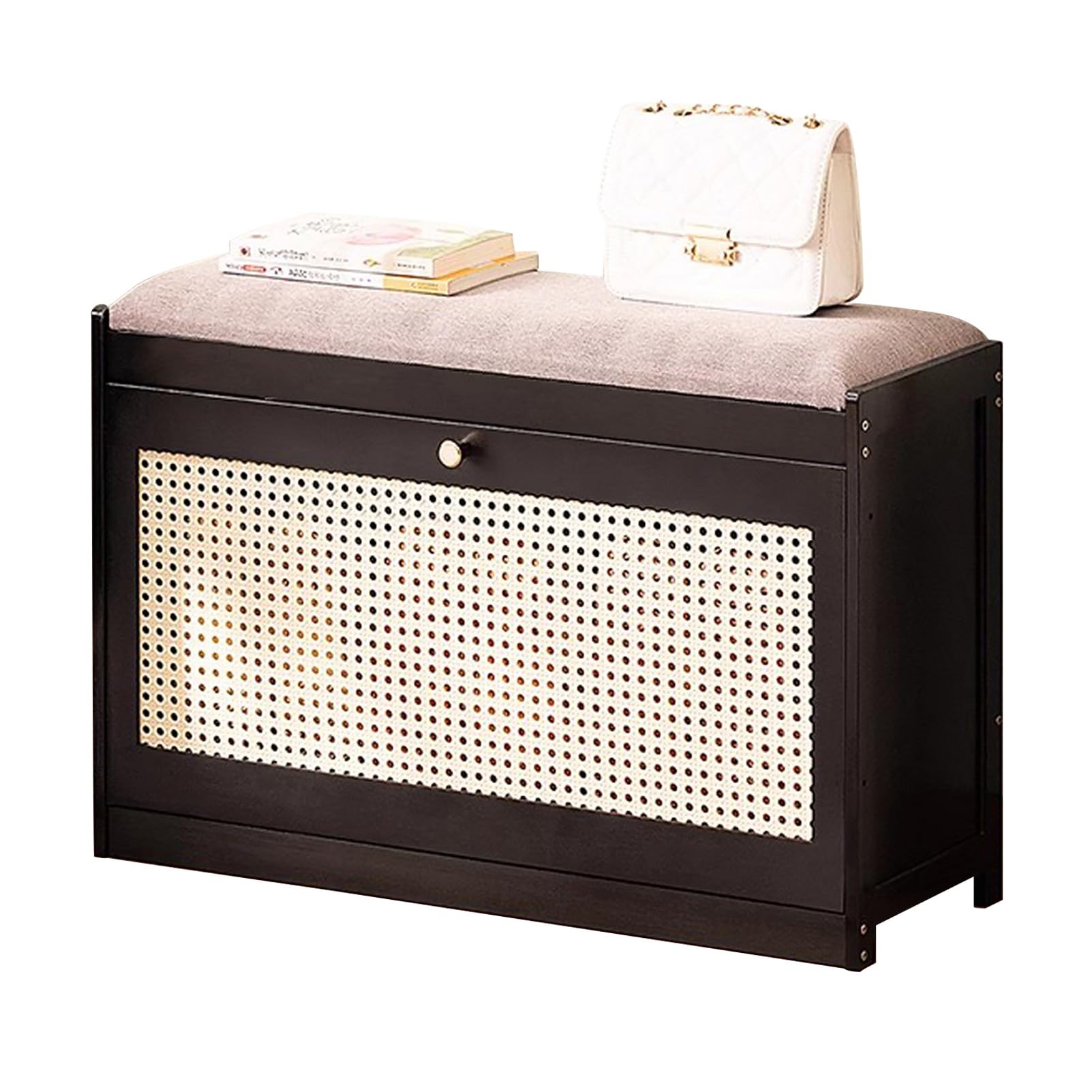 GDMDPTE 2-Tier Wooden Shoe Storage Bench with Mesh Doors Entryway Shoe Rack Stylish Shoe Shelf Cabinet for Hallway Living Room Mudroom nization