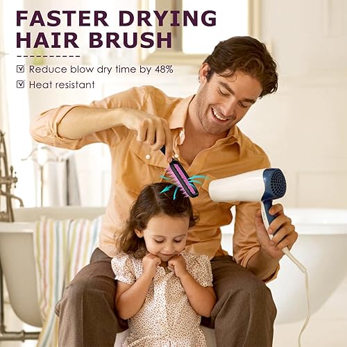 Miniatura 4 de Cepillo desenredante ventilado para cabello grueso y rizado, cerdas en forma de onda para masaje del cuero cabelludo, cepillo antienredos para