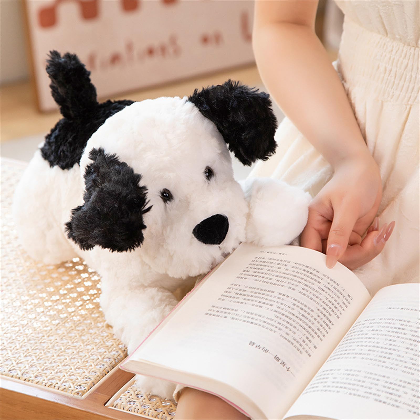 pluszowa zabawka, Ważony pluszowy pies, uroczy, puszysta poduszka do przytulania szczeniaka(White Teddy B,45cm)