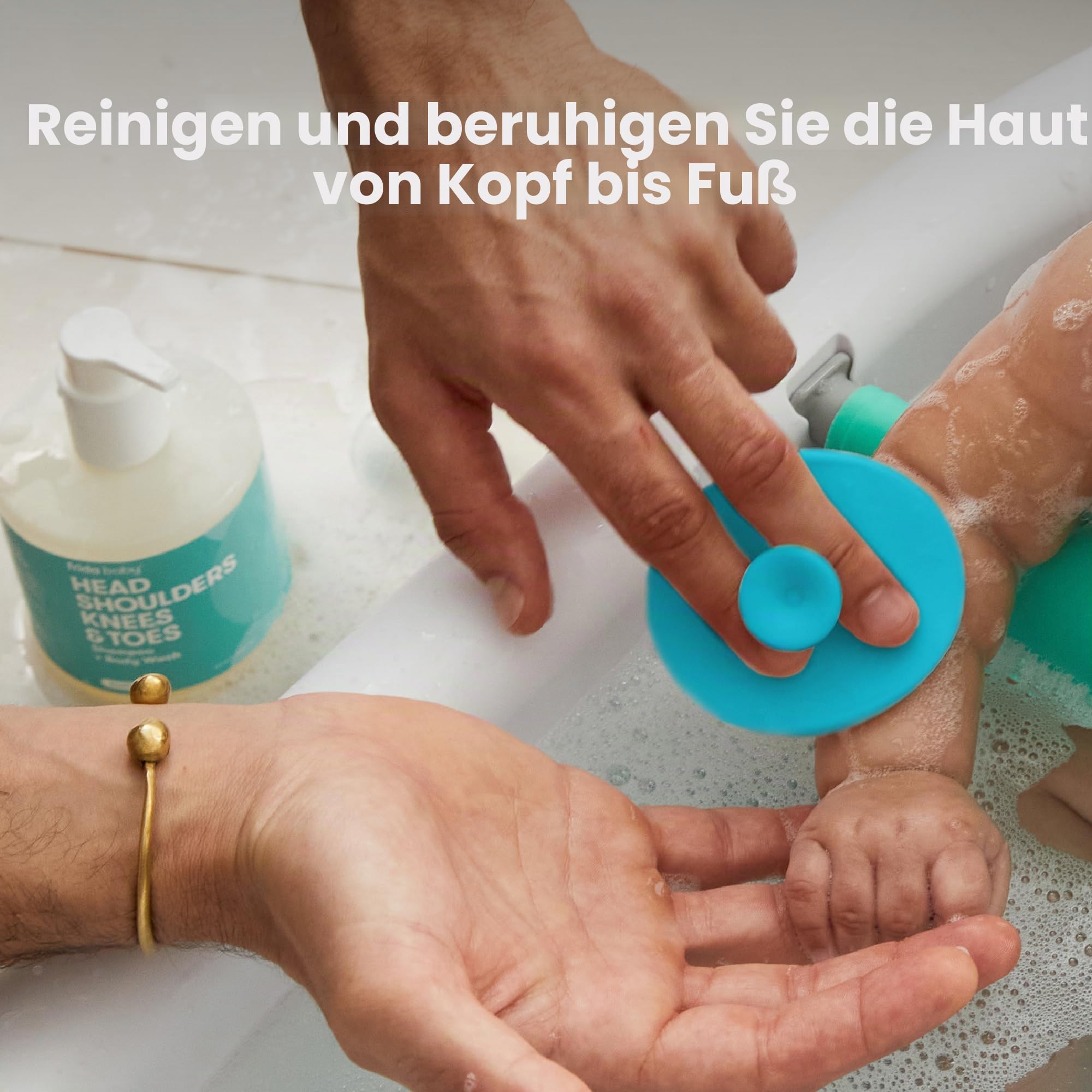 Fridababy DermaFrida The SkinSoother Baby-Badebürste aus Silikon, Baby-Zubehör für trockene Haut, Milchschorf und Ekzeme, 2 Stück