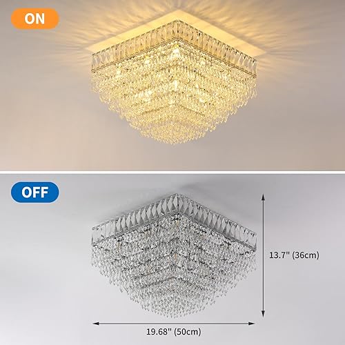 Miniatura 3 de 12 luces de 6 niveles de cristal empotrado cerca del techo, lámpara de araña de cristal K9, lámparas cromadas con forma de gota de lluvia E12 de