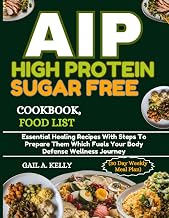 AIP HIGH PROTEIN SUGAR FREE COOKBOOK, FOOD LIST (30 Day Weekly Meal Plan): Essential Healing Recipes With Steps To Prepare Them Which Fuels Your Body Defense Wellness Journey