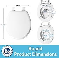 Vista 7 de Mayfair NextStep2 Toilet Seat with Built-In Potty Training Seat, Slow-Close, Removable that will Never Loosen, Round, White Blanco