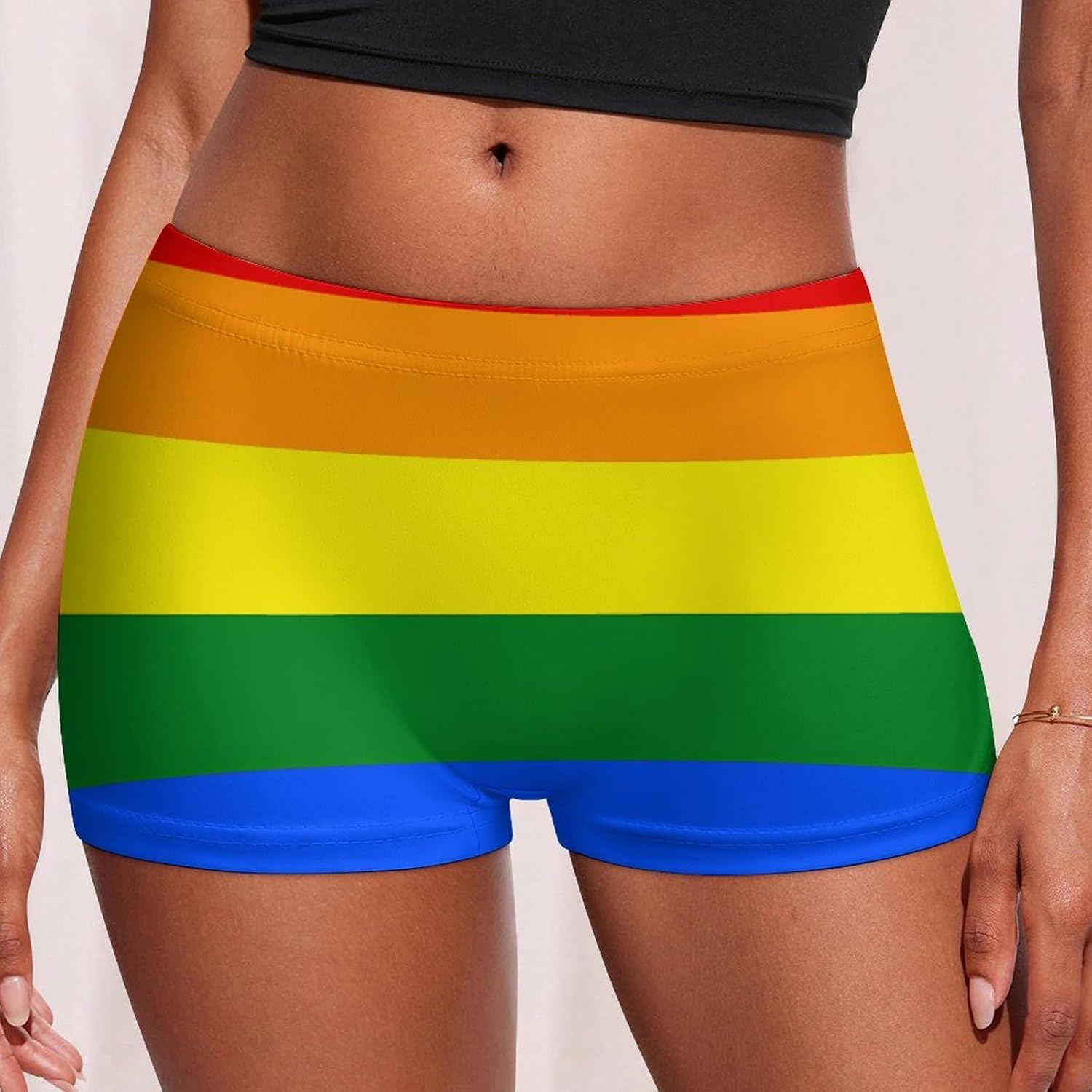 Gay Proud Rainbow Flag Fashion Women's Boxer Briefs Breathable Underpants Trunks Stretch Underwear