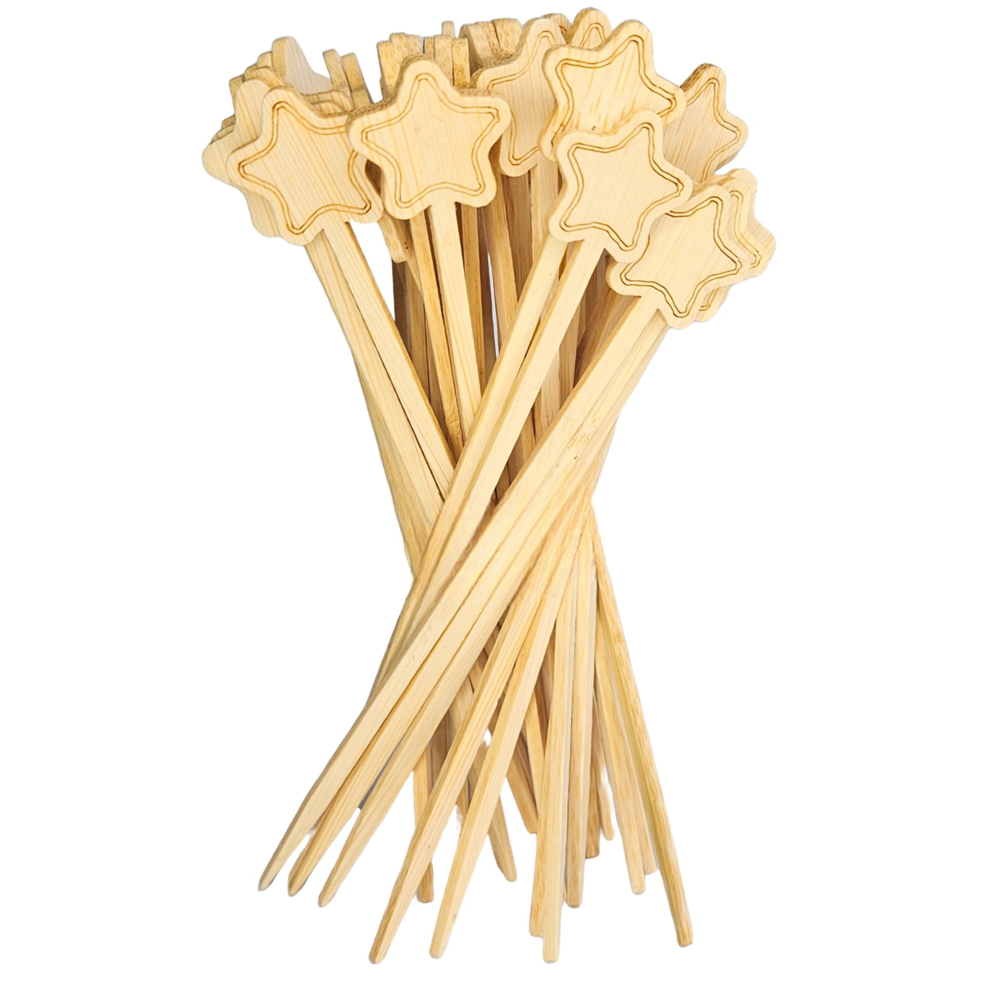 Amazon.co.jp: かわいいスタースタイルの竹串(4.7インチ、50個