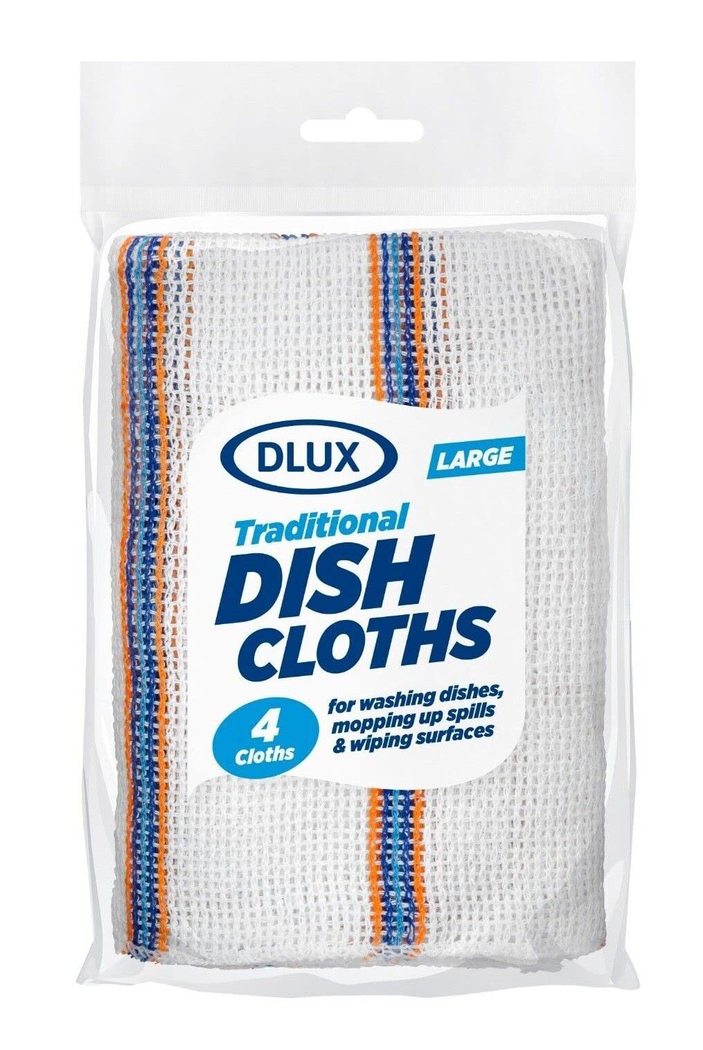 4 x Dish Cloths Large Kitchen Cleaning Drying Dishes Washing up Towels 34 x 34cm