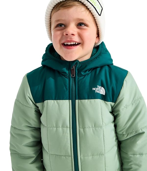 The North Face Kids' Boys' Reversible Shasta Full Zip Hooded Jacket | Water Repellent Puffer Coat with Synthetic Insulation & Fleece Lining, Slate Moss/Pacific Teal, 2 by The North Face - Used condition - Image 3
