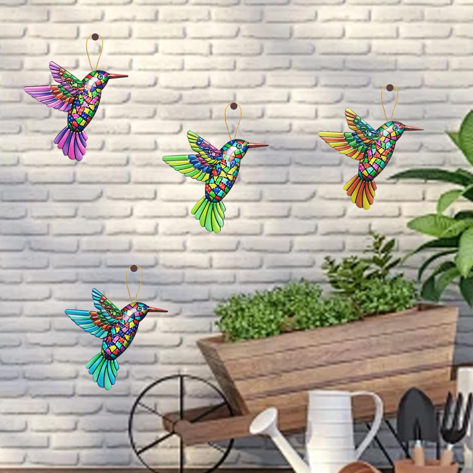 Decorazione da giardino con colibrì da 28 cm, effetto colorato