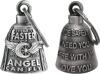 【2Pack】Motorcycle Bells for Biker Good Luck Guardian Riding Bells with Hanger Motorcycle Accessory or Keychain for Luck