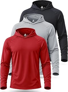 GEEK LIGHTING Lighweight Hoodies for Men Fishing Shirts Sun Protection Hooded Shirts Pullover